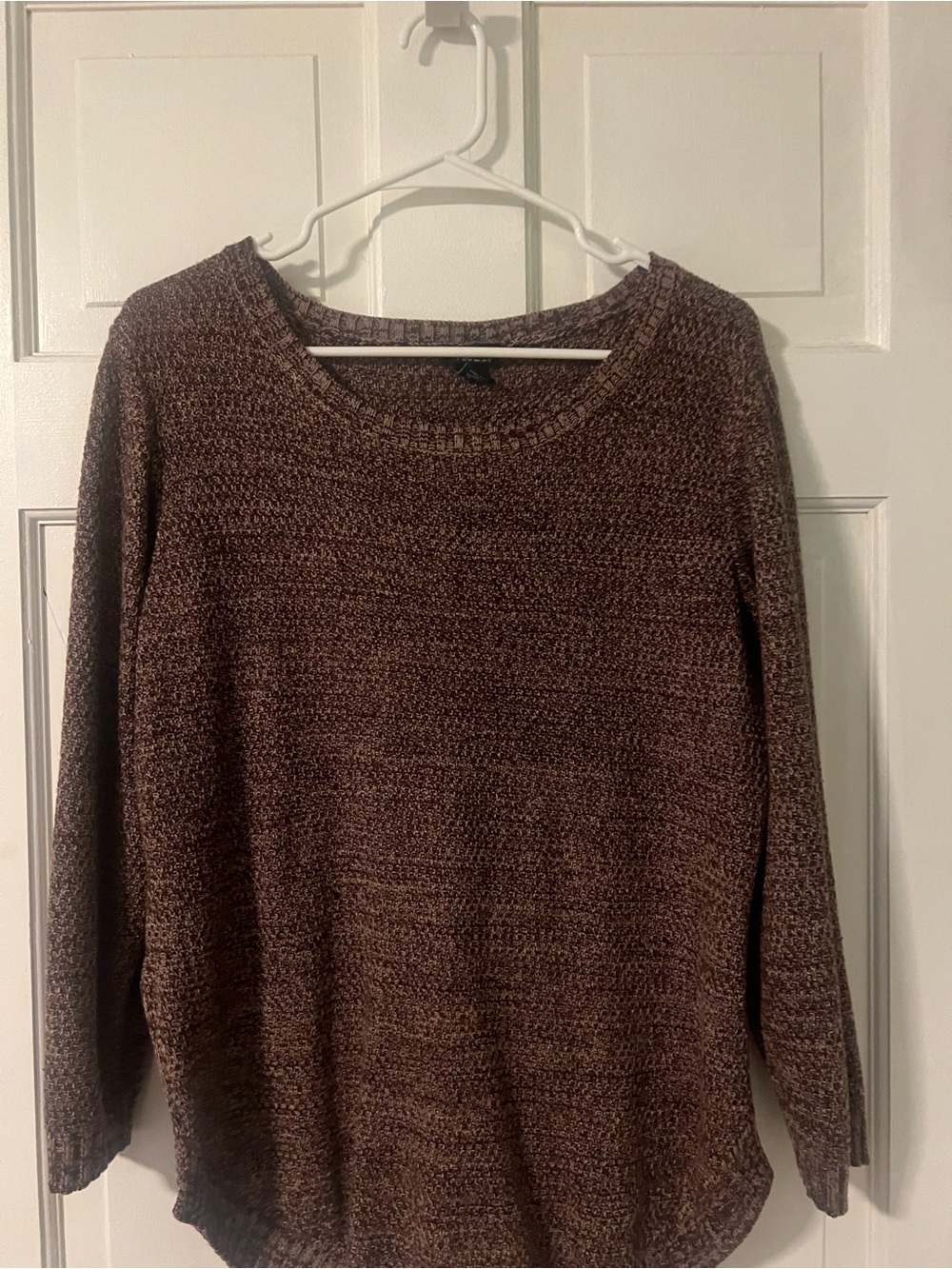 Cozy Marled Brown Women's Crewneck Sweater